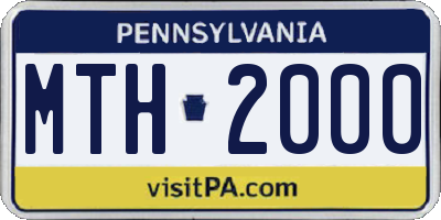 PA license plate MTH2000