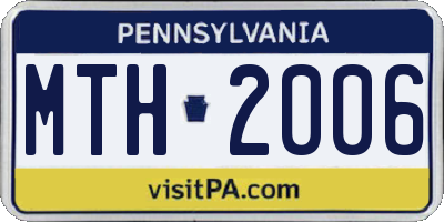 PA license plate MTH2006