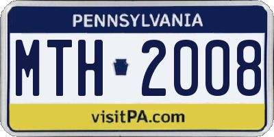 PA license plate MTH2008