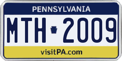 PA license plate MTH2009