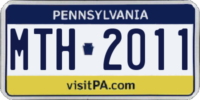 PA license plate MTH2011
