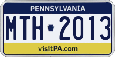 PA license plate MTH2013