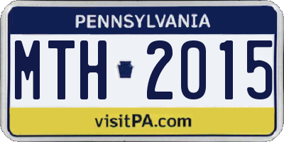 PA license plate MTH2015