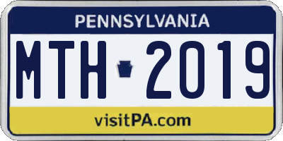 PA license plate MTH2019