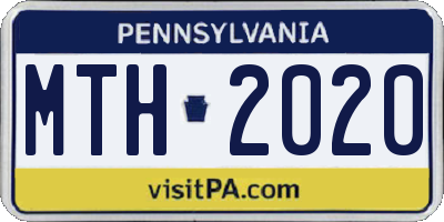 PA license plate MTH2020