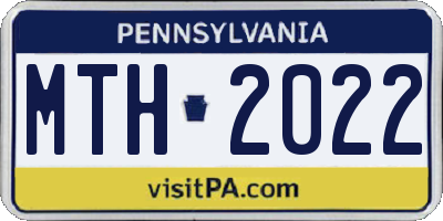 PA license plate MTH2022