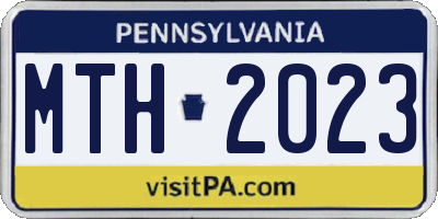 PA license plate MTH2023