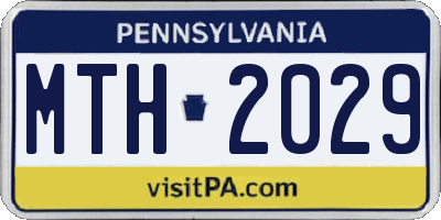 PA license plate MTH2029