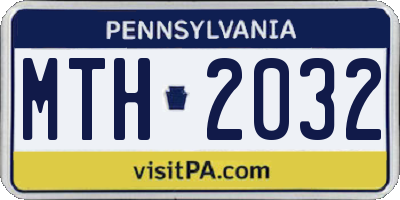 PA license plate MTH2032