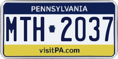 PA license plate MTH2037