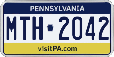 PA license plate MTH2042