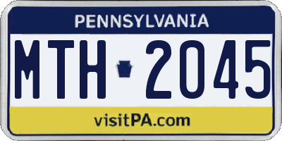 PA license plate MTH2045