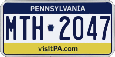 PA license plate MTH2047