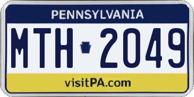 PA license plate MTH2049