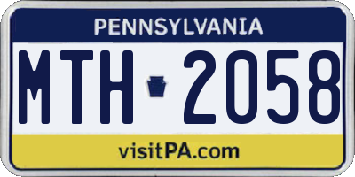 PA license plate MTH2058