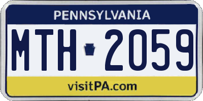 PA license plate MTH2059