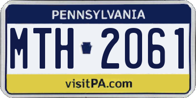 PA license plate MTH2061