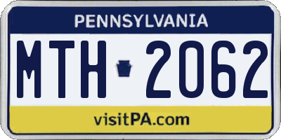 PA license plate MTH2062