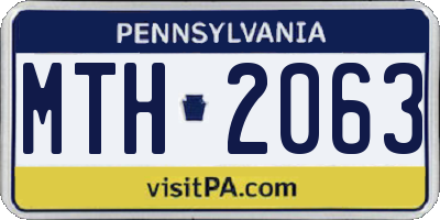 PA license plate MTH2063