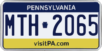PA license plate MTH2065