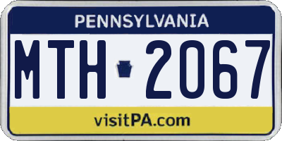 PA license plate MTH2067