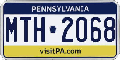 PA license plate MTH2068
