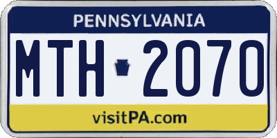 PA license plate MTH2070