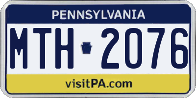 PA license plate MTH2076