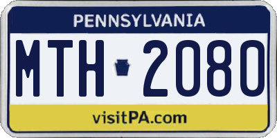 PA license plate MTH2080
