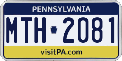 PA license plate MTH2081