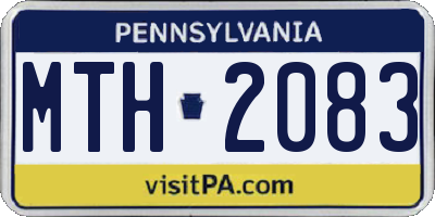 PA license plate MTH2083