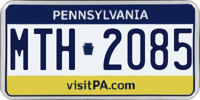 PA license plate MTH2085