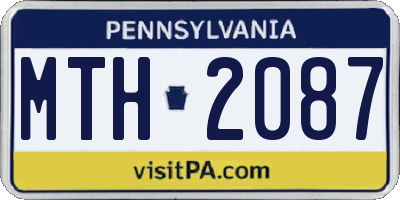 PA license plate MTH2087