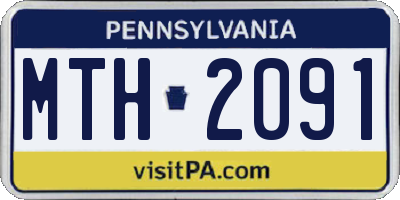 PA license plate MTH2091