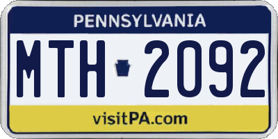 PA license plate MTH2092