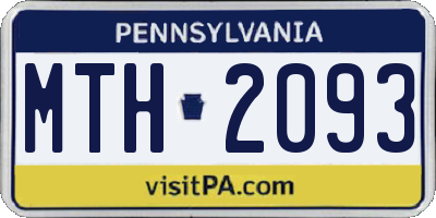 PA license plate MTH2093