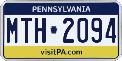 PA license plate MTH2094