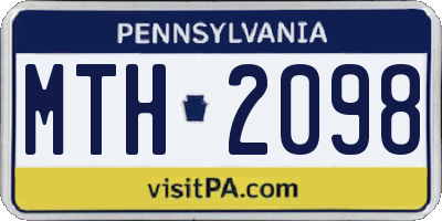 PA license plate MTH2098