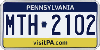 PA license plate MTH2102