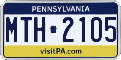 PA license plate MTH2105