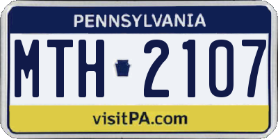 PA license plate MTH2107