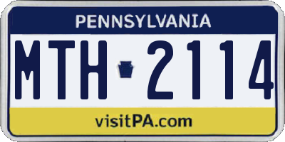 PA license plate MTH2114
