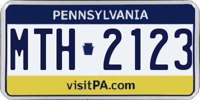 PA license plate MTH2123