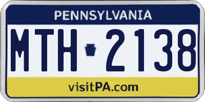 PA license plate MTH2138