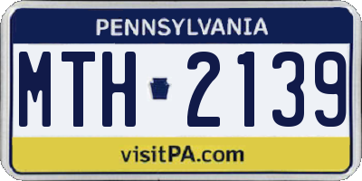 PA license plate MTH2139