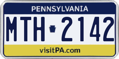 PA license plate MTH2142