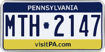 PA license plate MTH2147