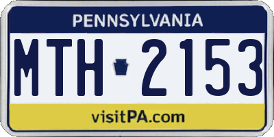 PA license plate MTH2153