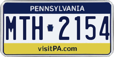 PA license plate MTH2154