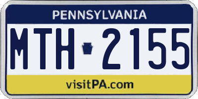 PA license plate MTH2155